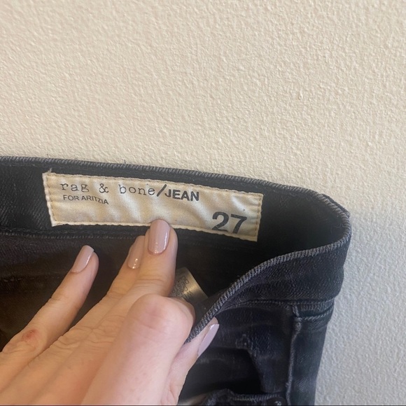 COPY - RAG & BONE Black Distressed Denim Jeans Sz 27 - Picture 6 of 9